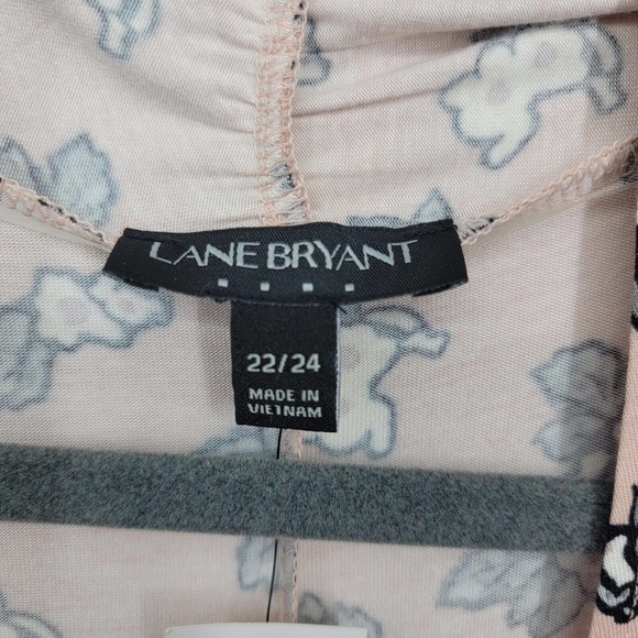 Lane Bryant Women's Size 22/24 Floral Open Front Pink Cardigan - Picture 7 of 8